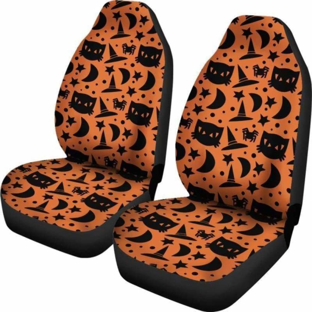 Black Cat Halloween Car Seat Covers