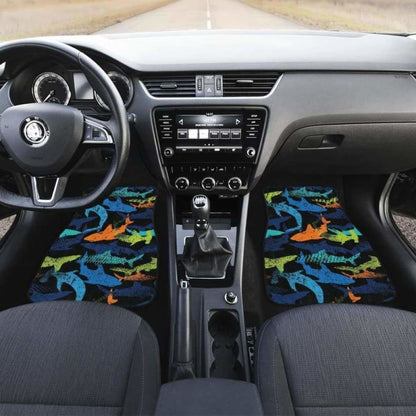 Colorful Shark Front And Back Car Mats
