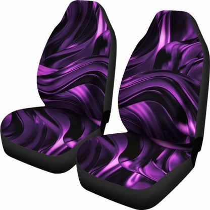 Purple & Black Abstract Swirls Car Seat Covers