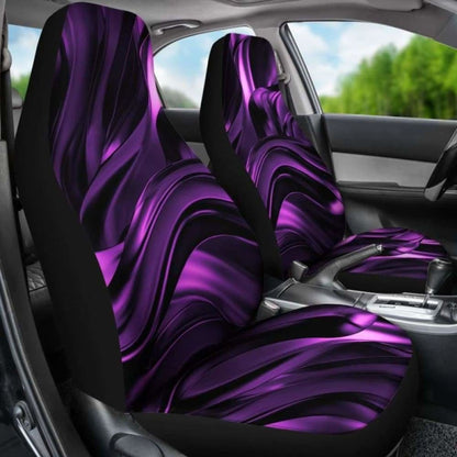 Purple & Black Abstract Swirls Car Seat Covers