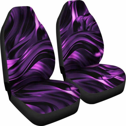 Purple & Black Abstract Swirls Car Seat Covers