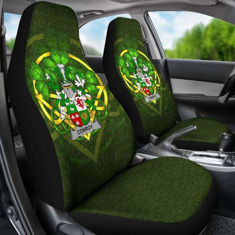 Conroy Or O'Conry \bIreland Car Seat Cover Celtic Shamrock ( Set Of Two)