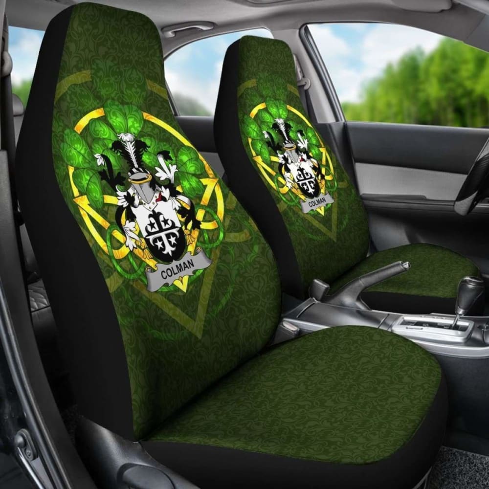 Colman Or Mccolman \bIreland Car Seat Cover Celtic Shamrock ( Set Of Two)