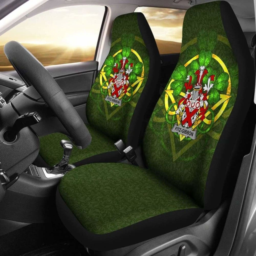 Fitz-Gibbon \bIreland Car Seat Cover Celtic Shamrock ( Set Of Two)