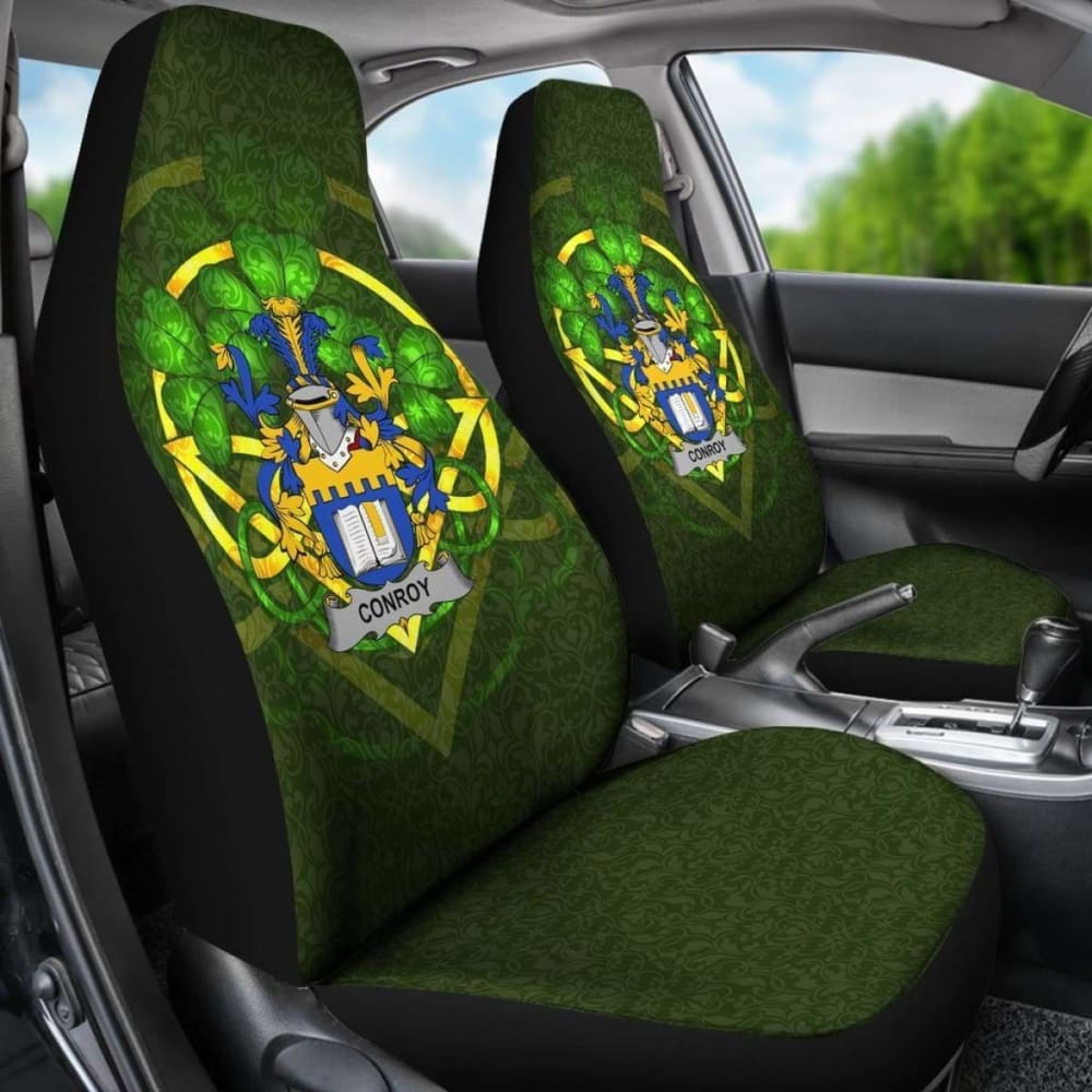 Conroy Or O'Mulconroy \bIreland Car Seat Cover Celtic Shamrock ( Set Of Two)