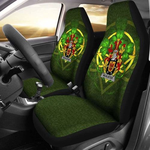 Alister Or Mcalister \bIreland Car Seat Cover Celtic Shamrock ( Set Of Two)
