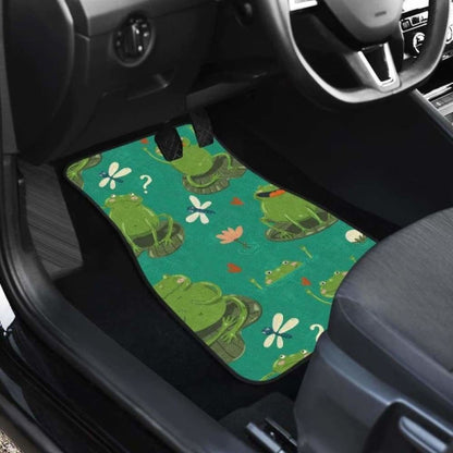 Cute Frog Dragonfly Design Pattern Front And Back Car Mats