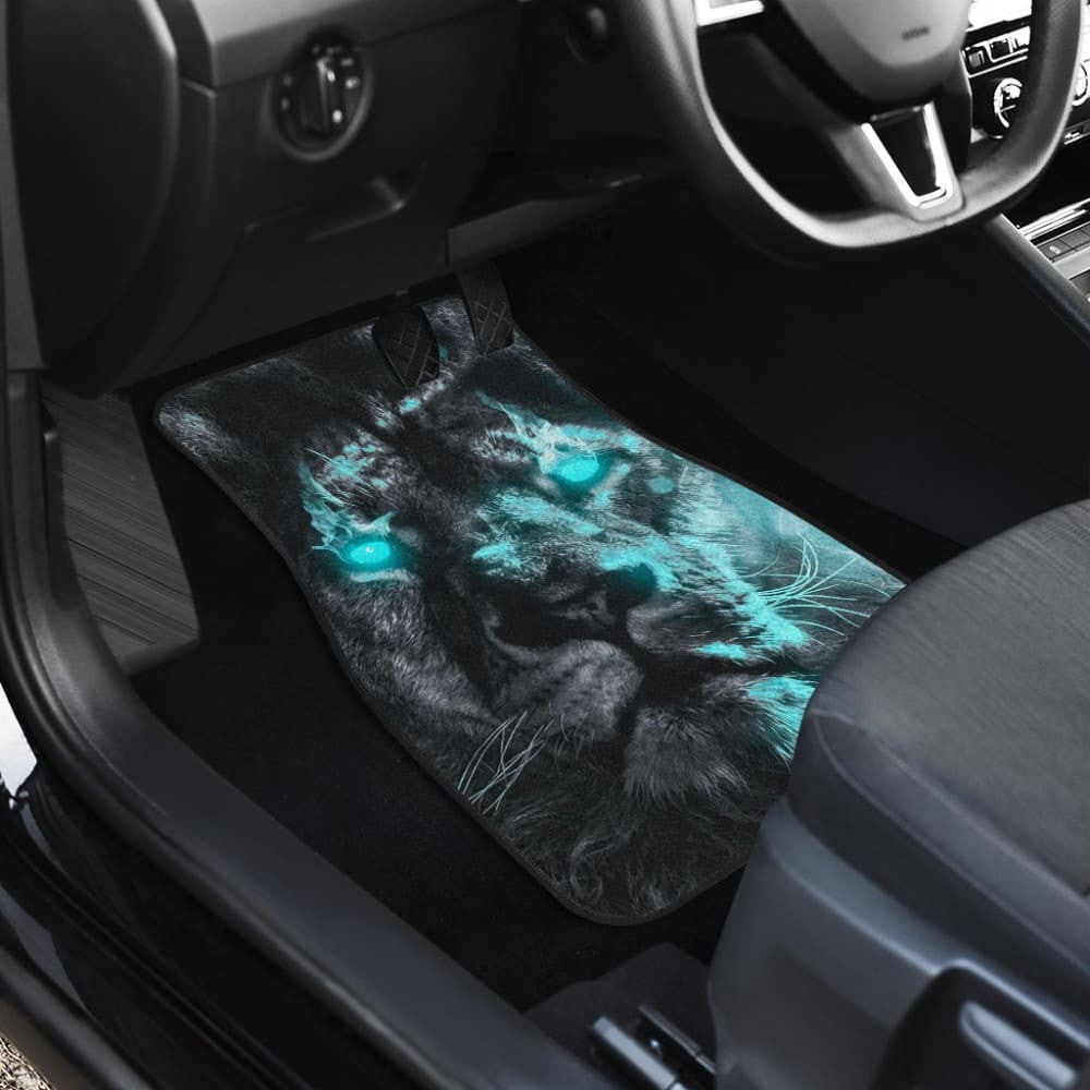 Thunder Lightning Blue Eyes Lion Car Floor Mats