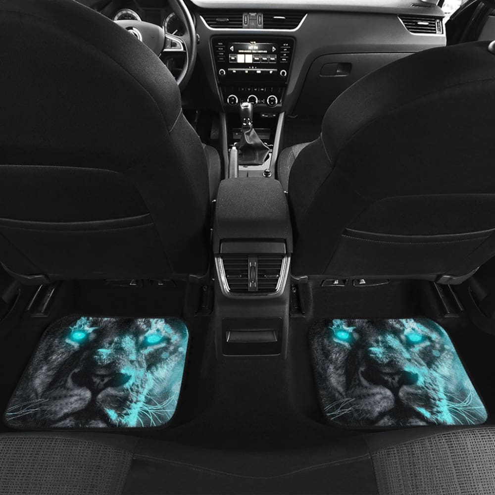 Thunder Lightning Blue Eyes Lion Car Floor Mats