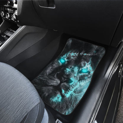 Thunder Lightning Blue Eyes Lion Car Floor Mats