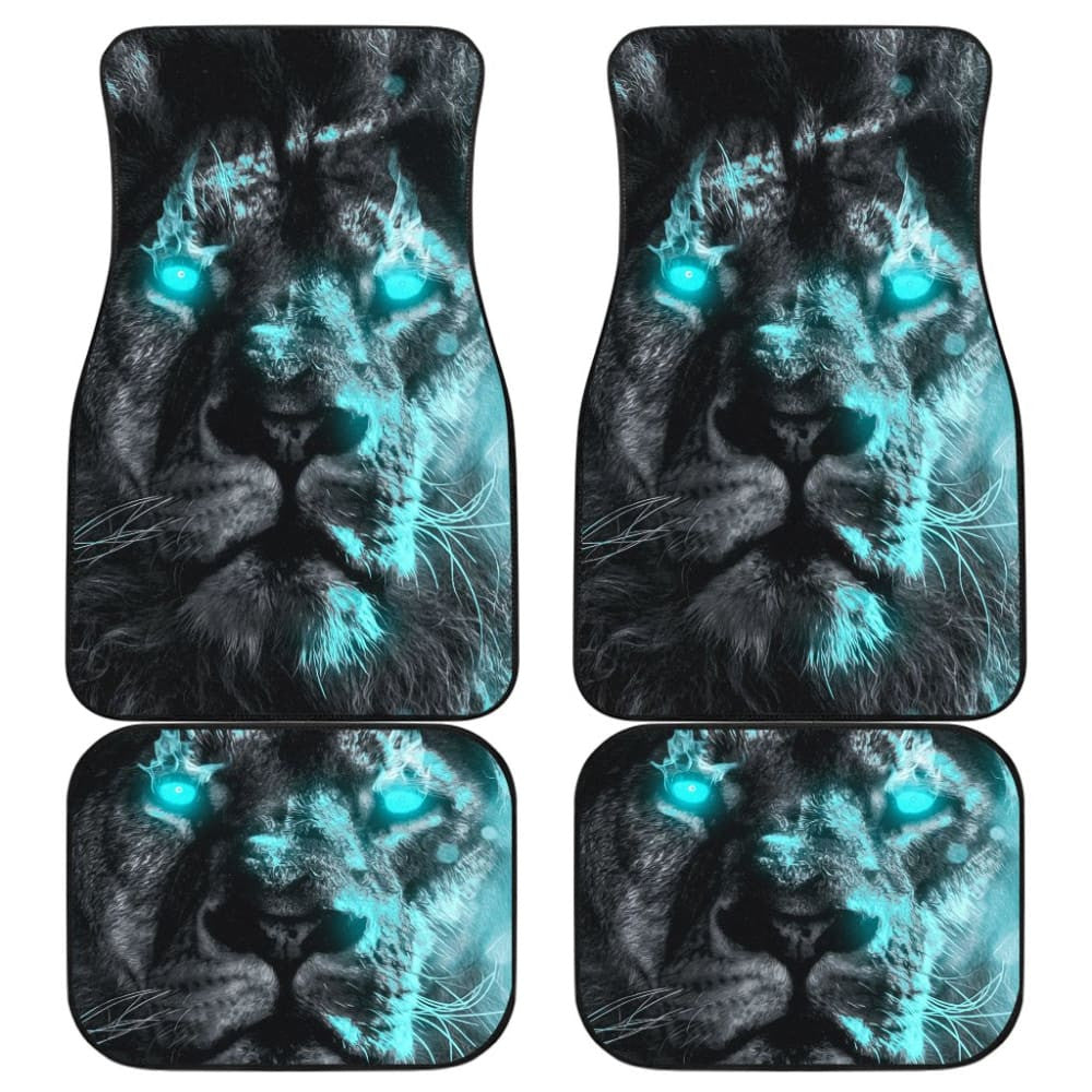 Thunder Lightning Blue Eyes Lion Car Floor Mats
