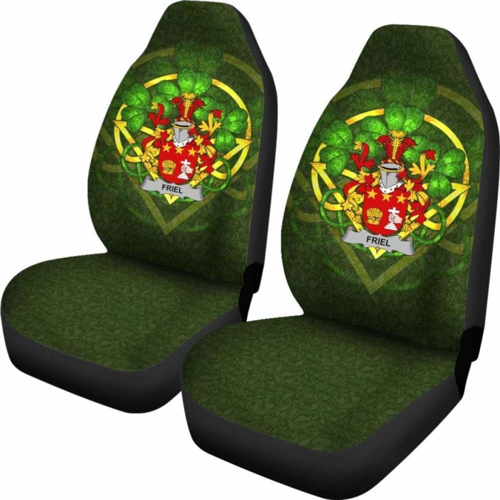 Friel Or O'Friel \bIreland Car Seat Cover Celtic Shamrock ( Set Of Two)