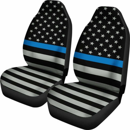 Thin Blue Line Flag Car Seat Covers