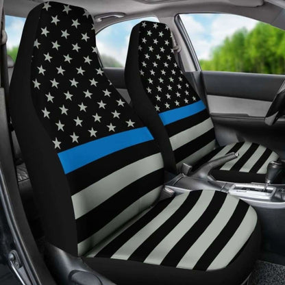 Thin Blue Line Flag Car Seat Covers