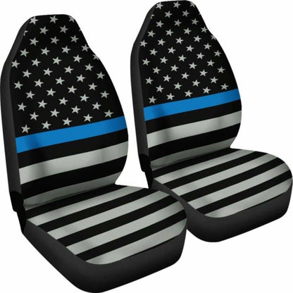 Thin Blue Line Flag Car Seat Covers