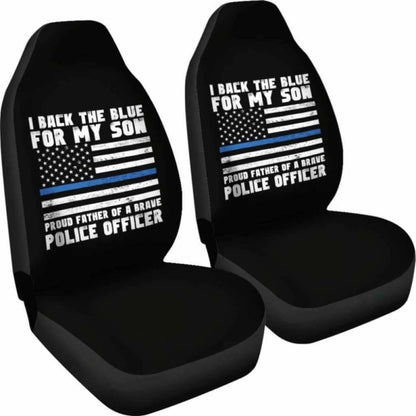 Proud Father Of A Police Officer Car Seat Covers