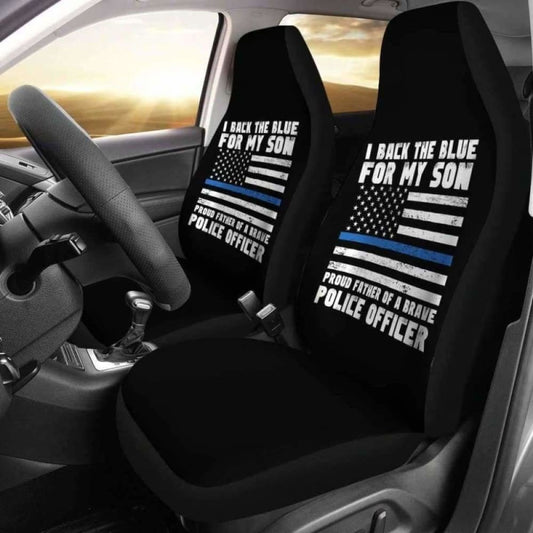 Proud Father Of A Police Officer Car Seat Covers