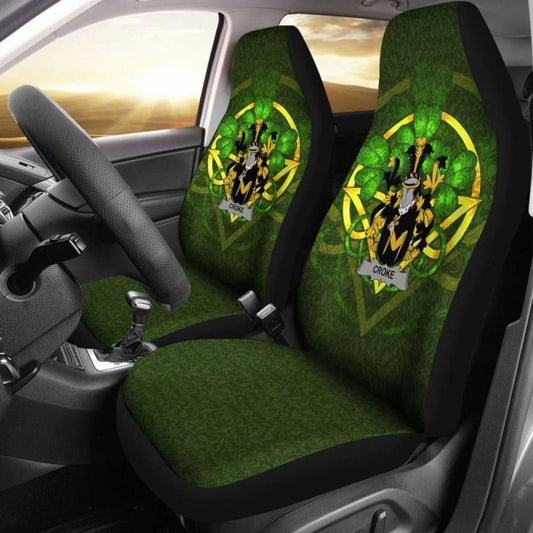 Croke \bIreland Car Seat Cover Celtic Shamrock ( Set Of Two)