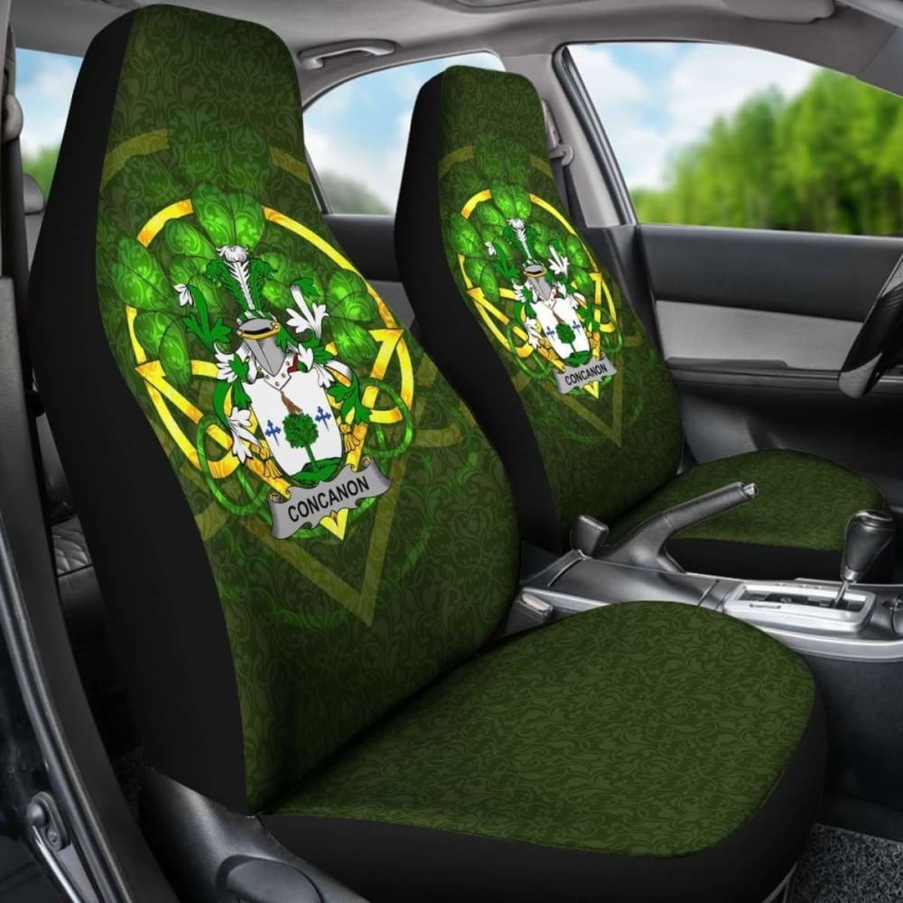 Concanon Or O'Concanon \bIreland Car Seat Cover Celtic Shamrock ( Set Of Two)