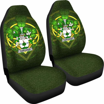 Concanon Or O'Concanon \bIreland Car Seat Cover Celtic Shamrock ( Set Of Two)