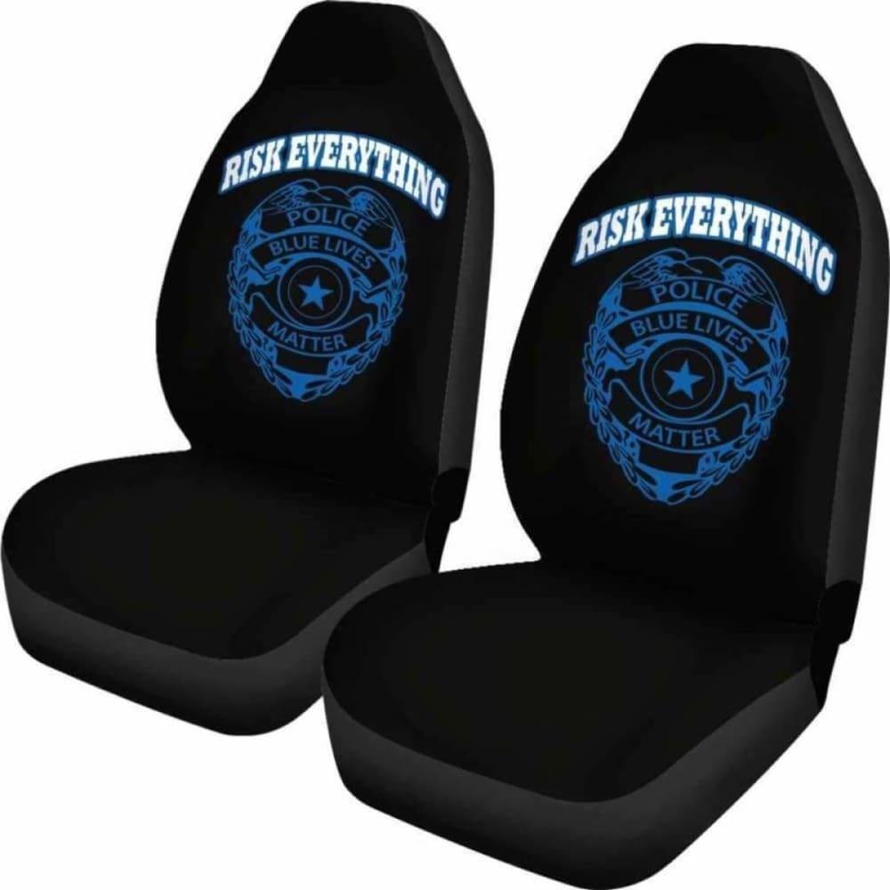 Risk Everything Police Blue Lives Matter Car Seat Covers