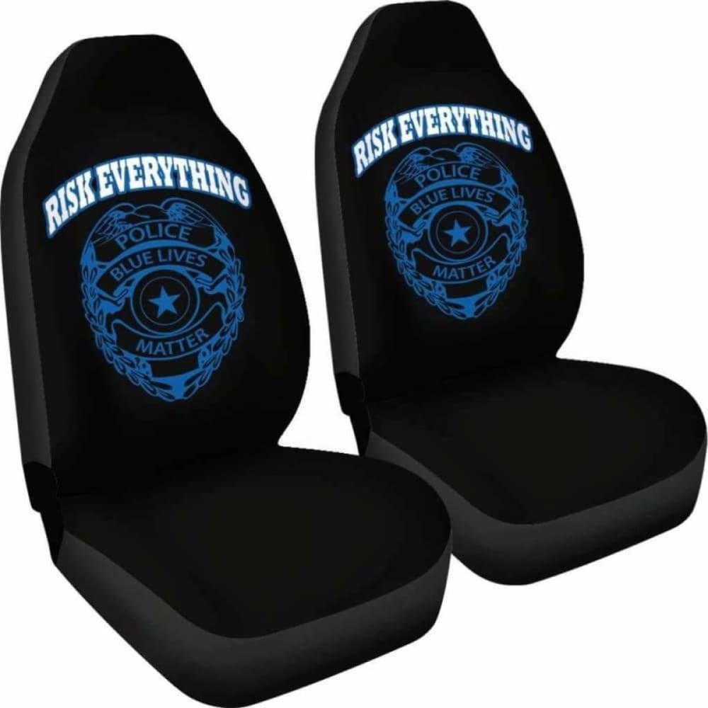 Risk Everything Police Blue Lives Matter Car Seat Covers