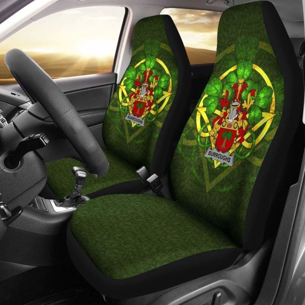 Burroughs \bIreland Car Seat Cover Celtic Shamrock ( Set Of Two)