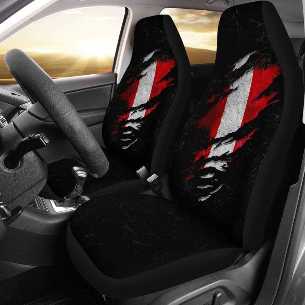 Peru In Me Car Seat Covers - Special Grunge Style (Set Of Two)