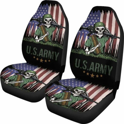 Set Of Us Army Skulls Car Seat Covers