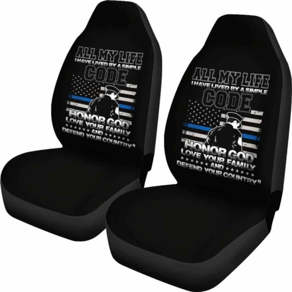 Police Simple Code Car Seat Covers