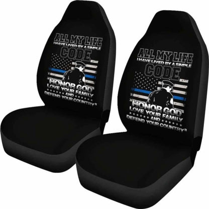 Police Simple Code Car Seat Covers