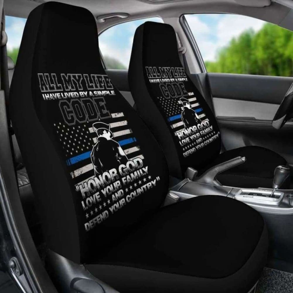 Police Simple Code Car Seat Covers