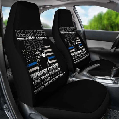 Police Simple Code Car Seat Covers