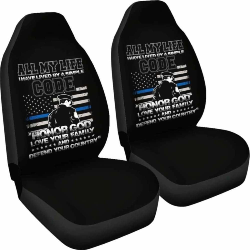 Police Simple Code Car Seat Covers