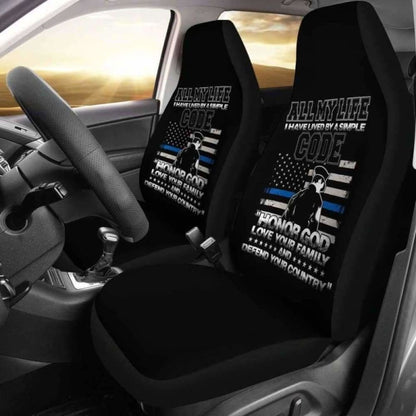 Police Simple Code Car Seat Covers