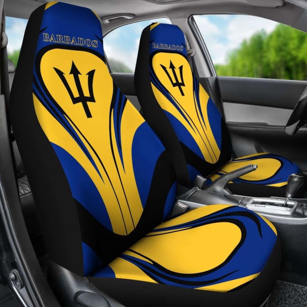 Barbados Flag Car Seat Covers Cannon Style