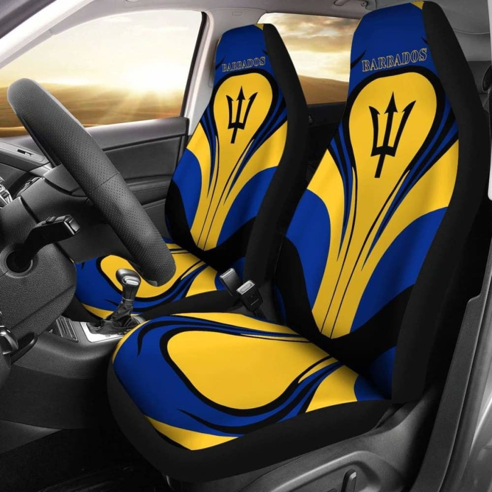 Barbados Flag Car Seat Covers Cannon Style