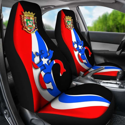 Puerto Rico Car Seat Covers - Flag Coqui Frog -