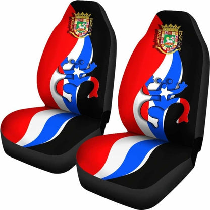 Puerto Rico Car Seat Covers - Flag Coqui Frog -