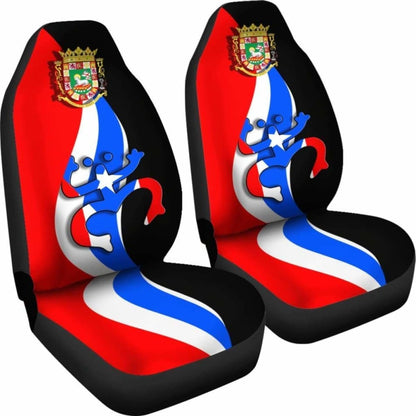 Puerto Rico Car Seat Covers - Flag Coqui Frog -