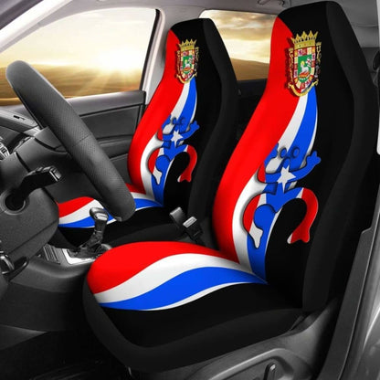 Puerto Rico Car Seat Covers - Flag Coqui Frog -