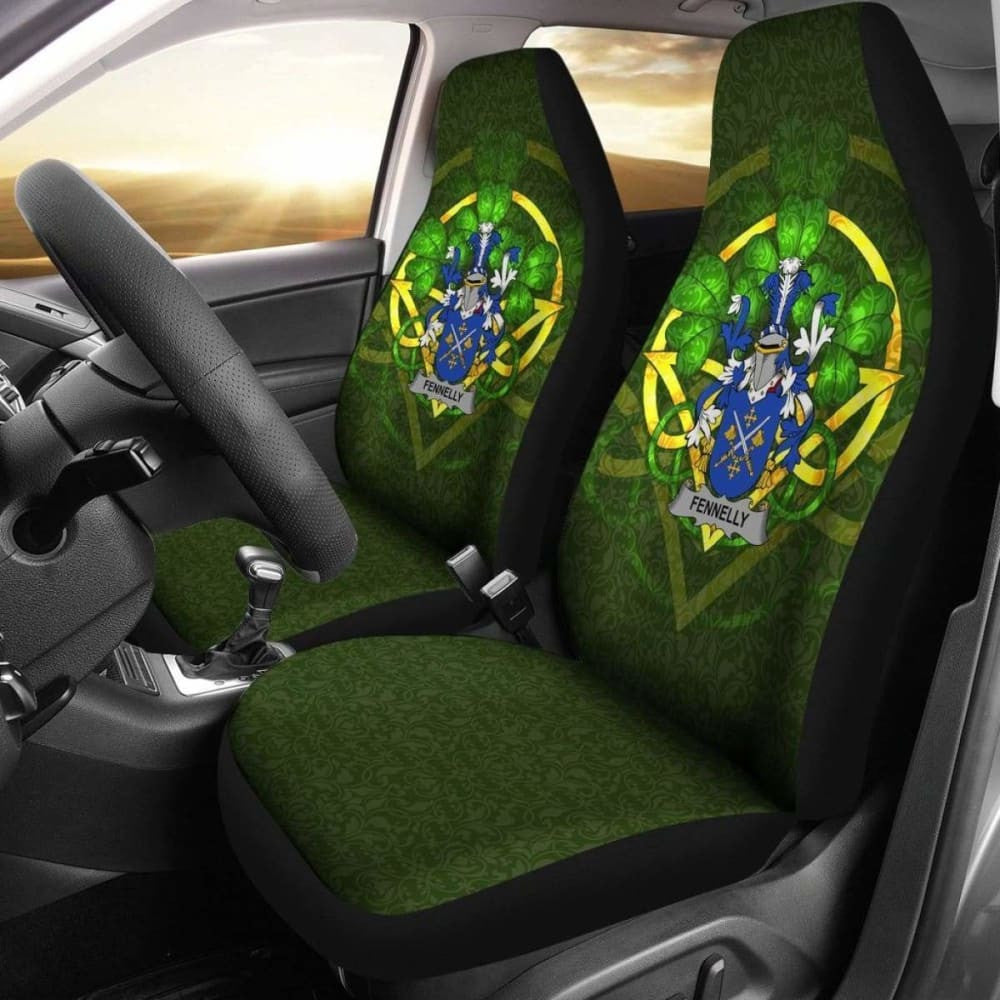 Fennelly Or O'Fennelly \bIreland Car Seat Cover Celtic Shamrock ( Set Of Two)