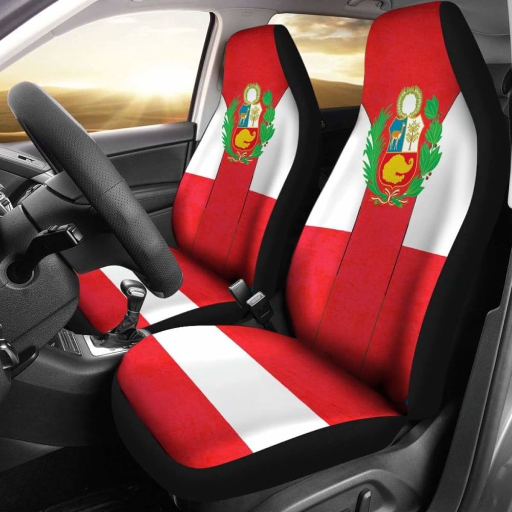 Peru Flag Car Seat Cover