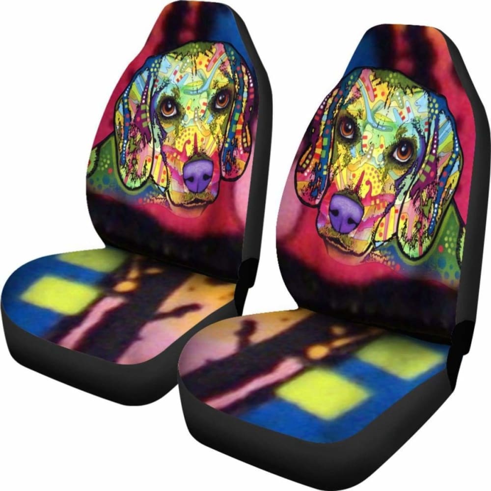 Beagle Design Car Seat Covers Colorful Back