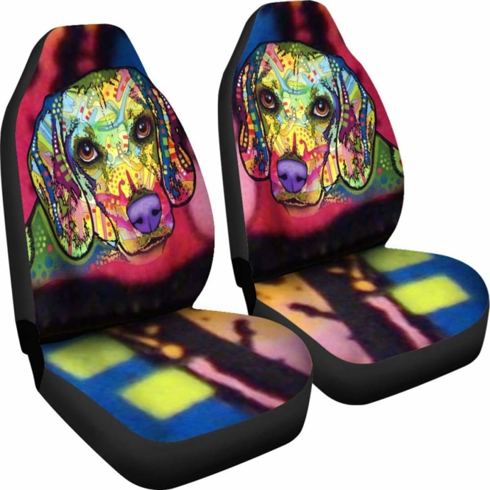 Beagle Design Car Seat Covers Colorful Back