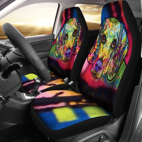 Beagle Design Car Seat Covers Colorful Back