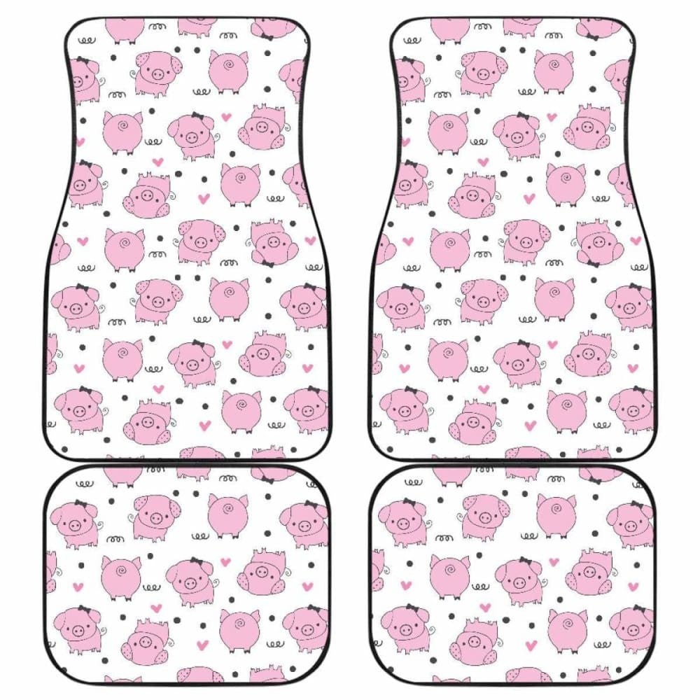 Pig Pattern Print Design  Front And Back Car Mats