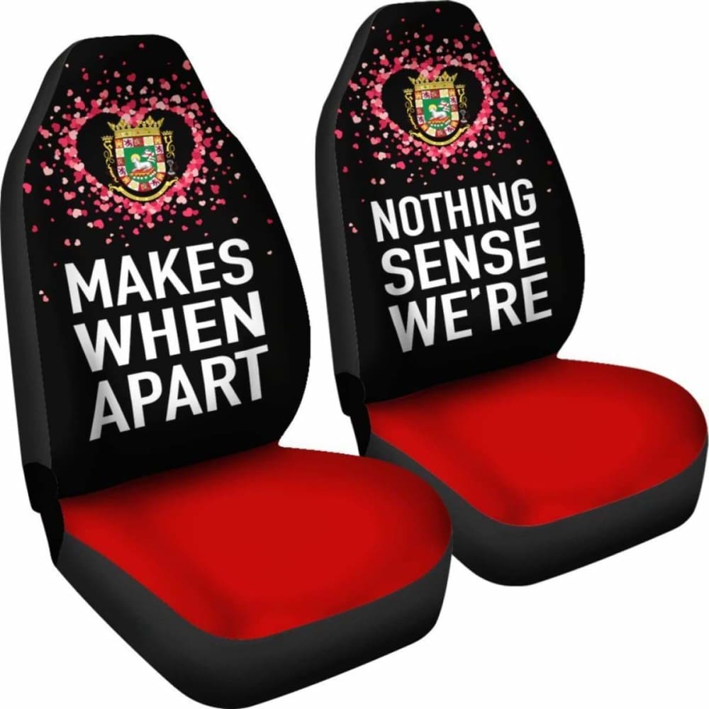 Puerto Rico Car Seat Covers Couple Valentine Nothing Make Sense (Set Of Two)