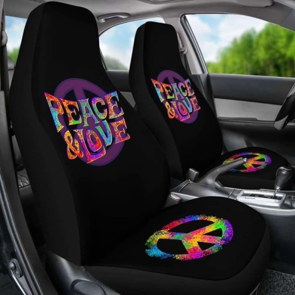 Colorful Peace & Love Car Seat Covers