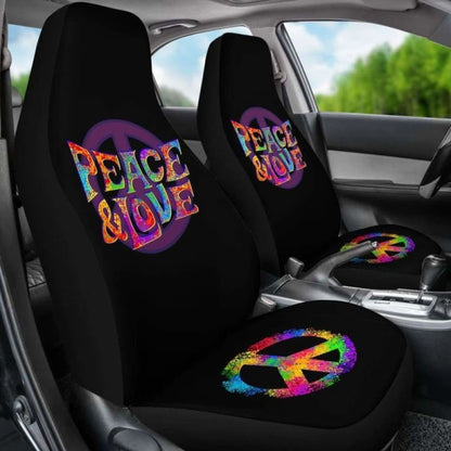Colorful Peace & Love Car Seat Covers